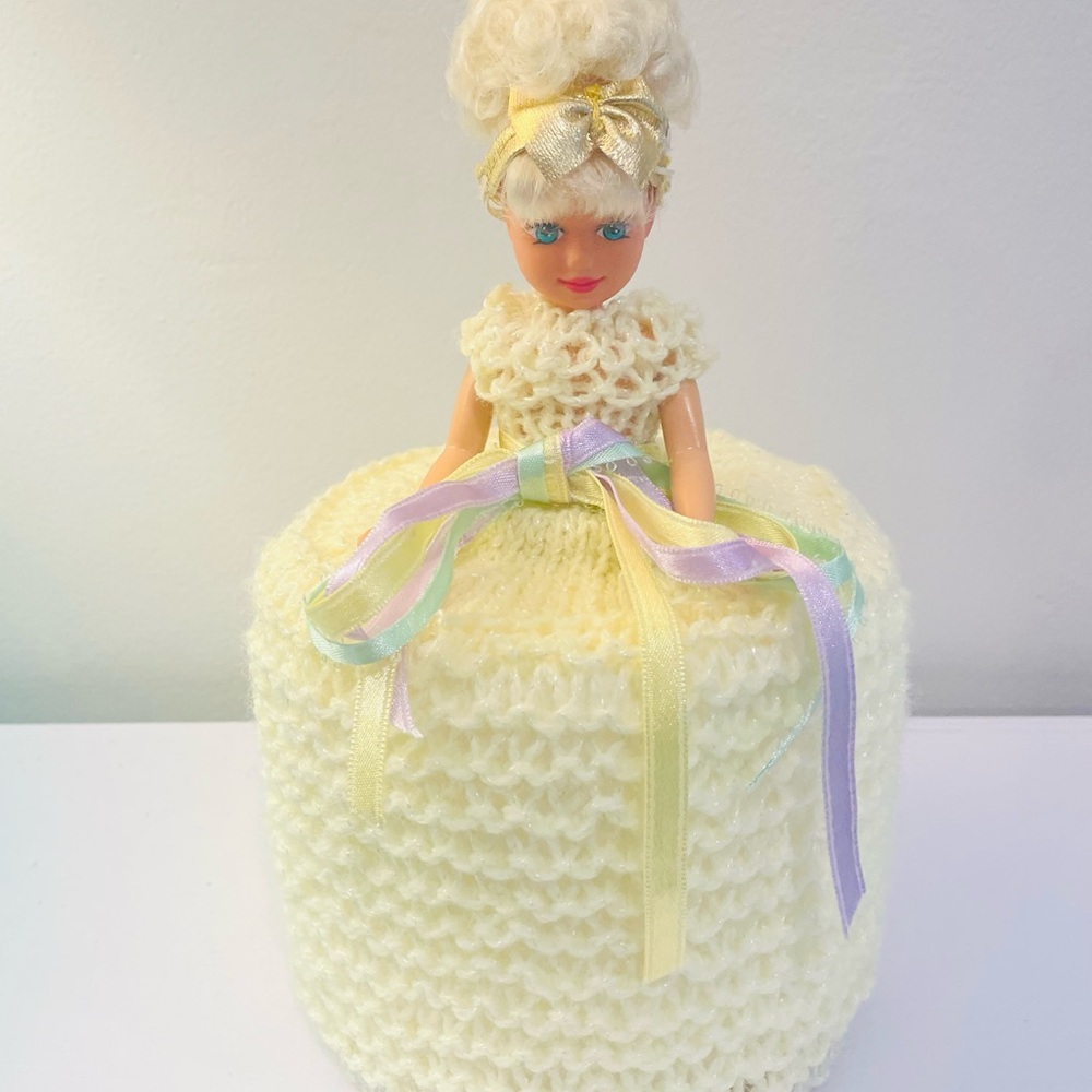 Knitted Barbie Doll Toilet Paper Holder